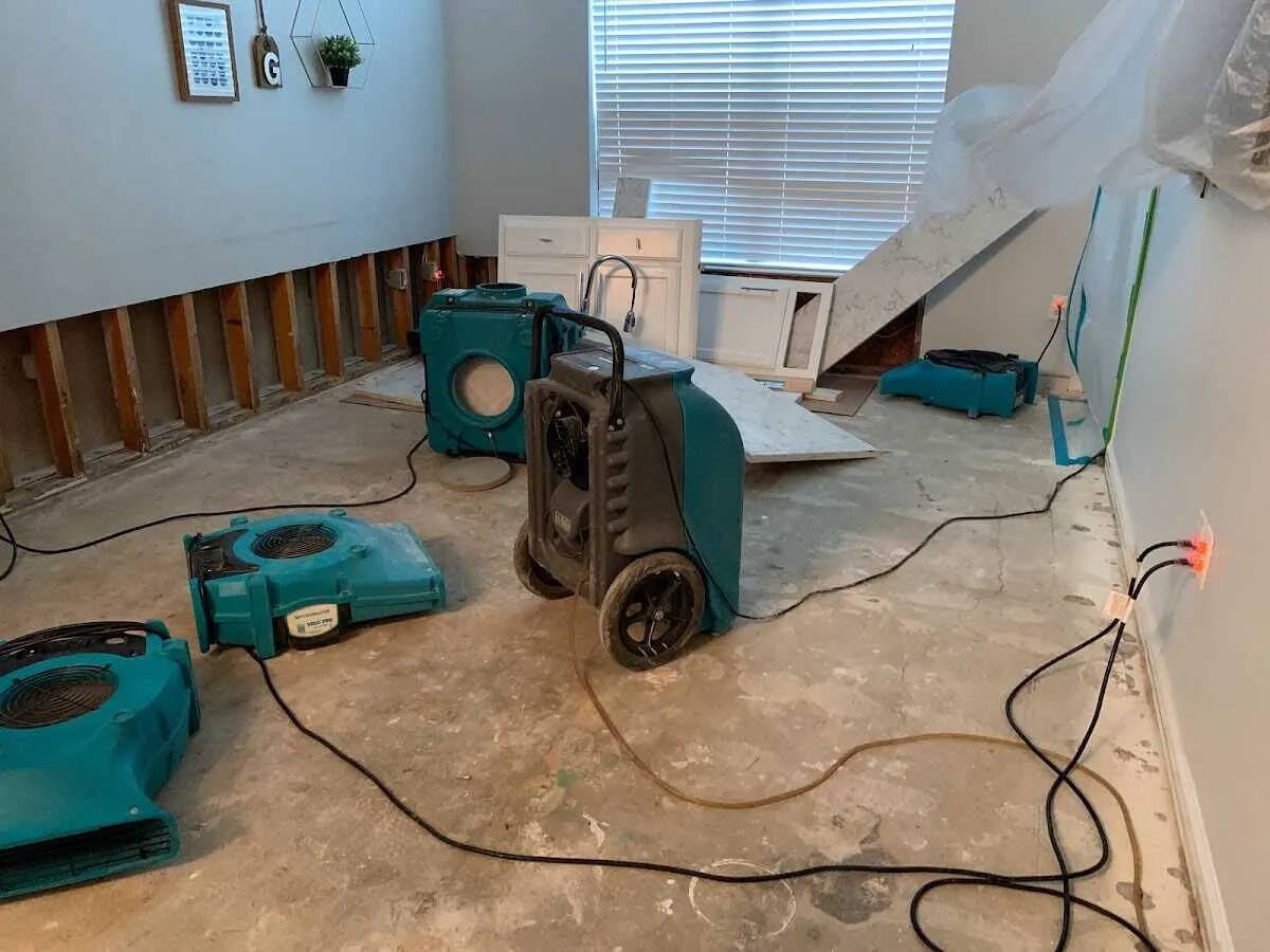 Dehumidifier in flood-cut room for Water Extraction & Removal in Clifton Park